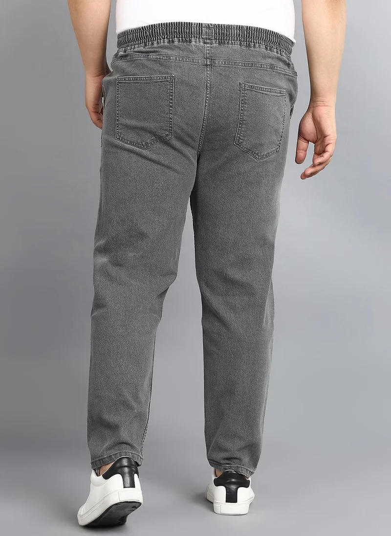 Urbano Fashion  Urbano Plus Men's Grey Regular Fit Washed Jogger Jeans Stretchable for Men | Best Price UAE
